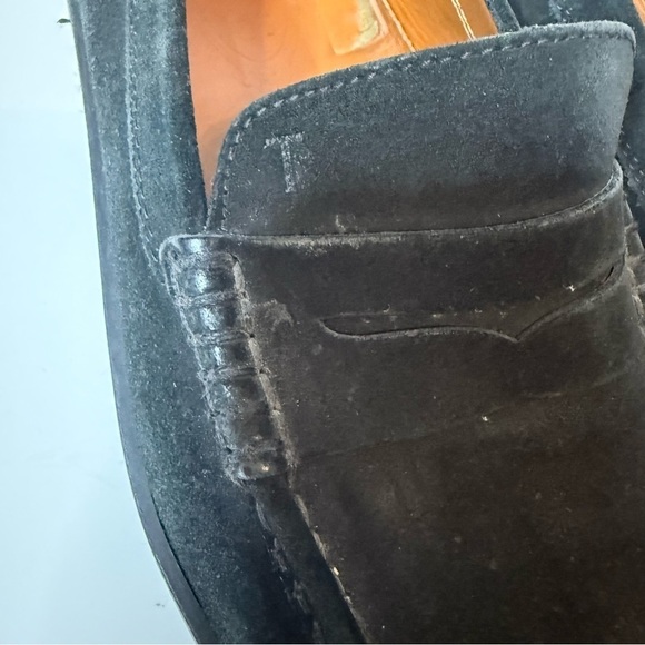 Tod’s Black Suede Loafers Slide On Slip On Leather Driving Penny Shoes Size 10.5 main image 10